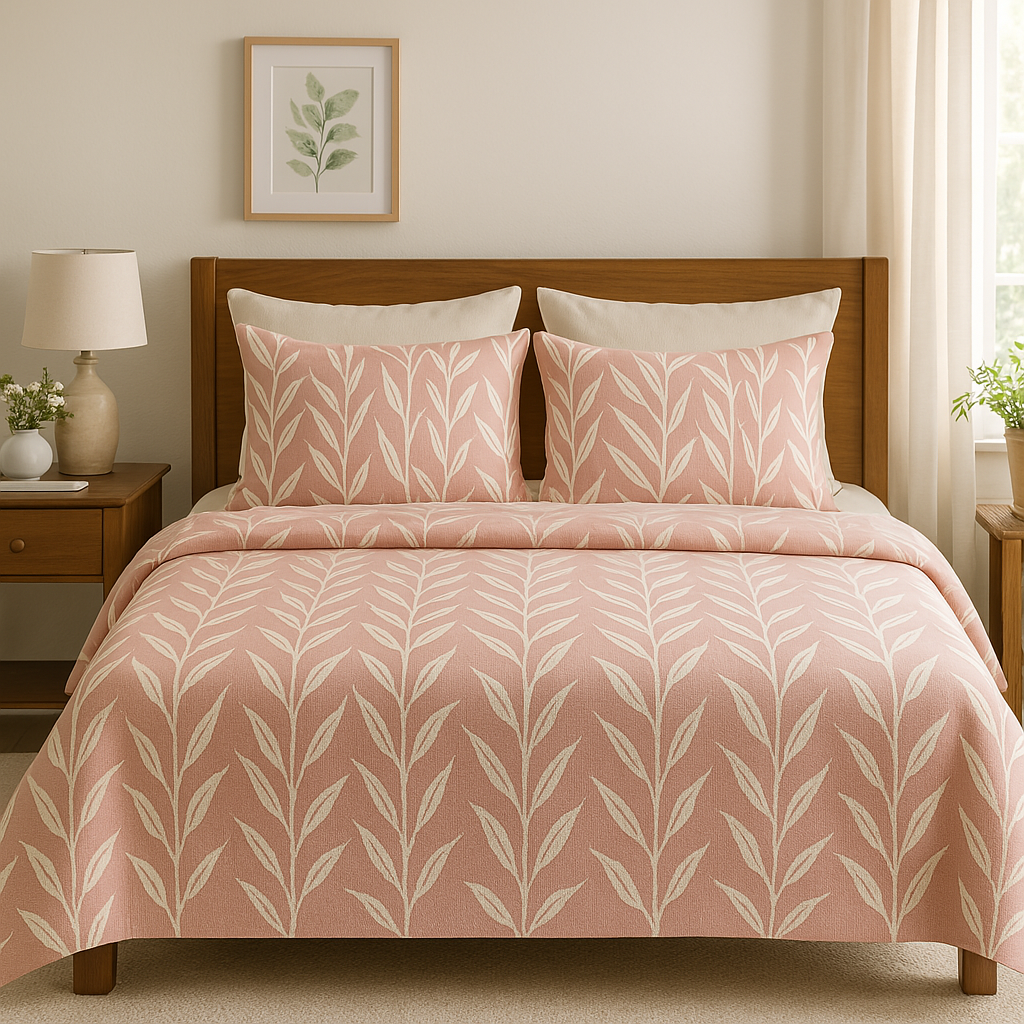 Amber Bedcover - Pink Bamboo