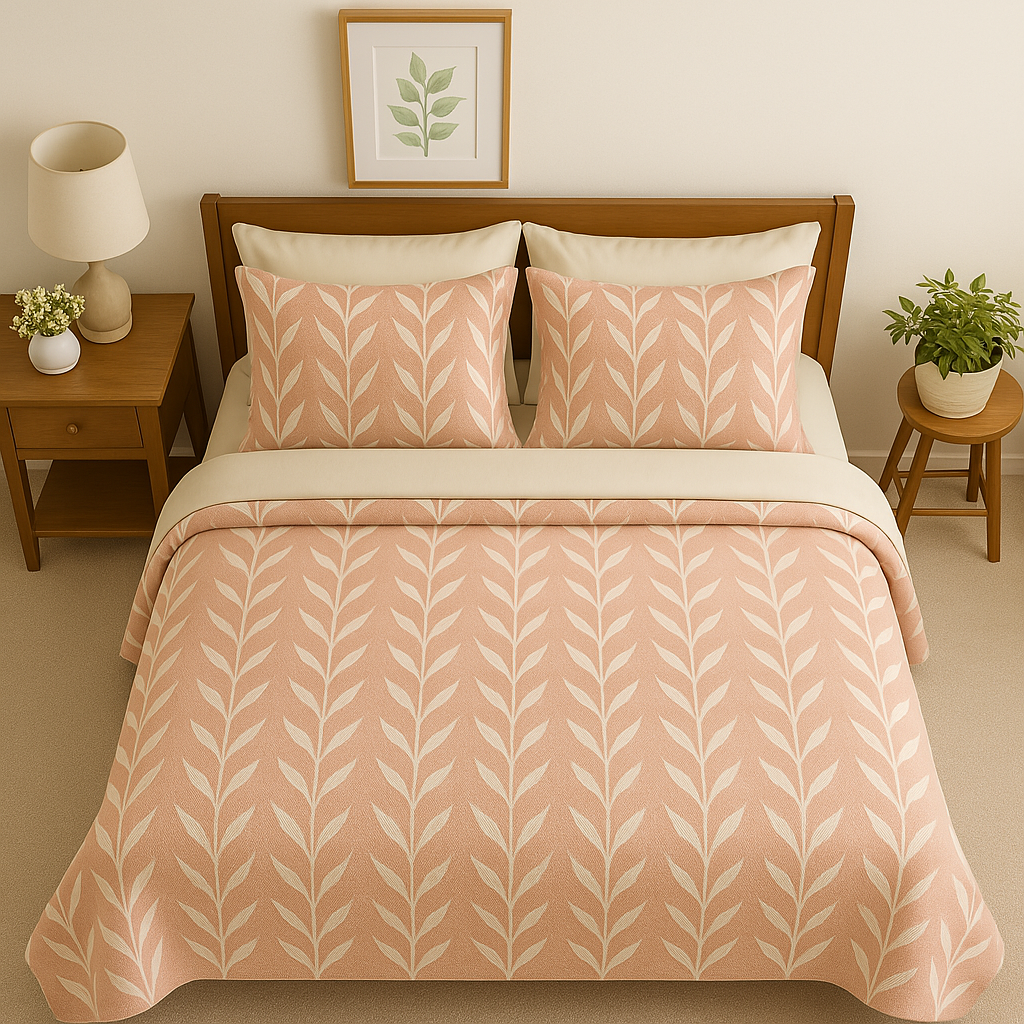 Amber Bedcover - Pink Bamboo