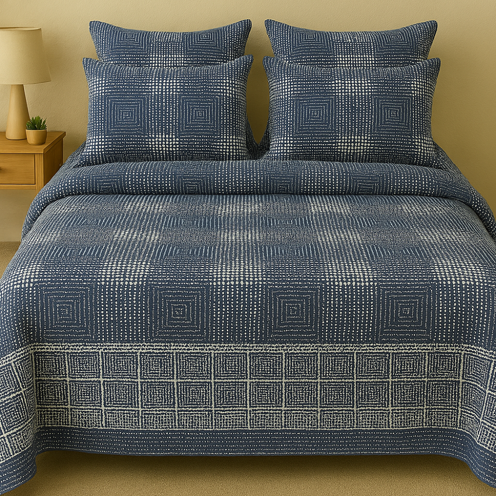 Modera Bedcover - Indigo Maze