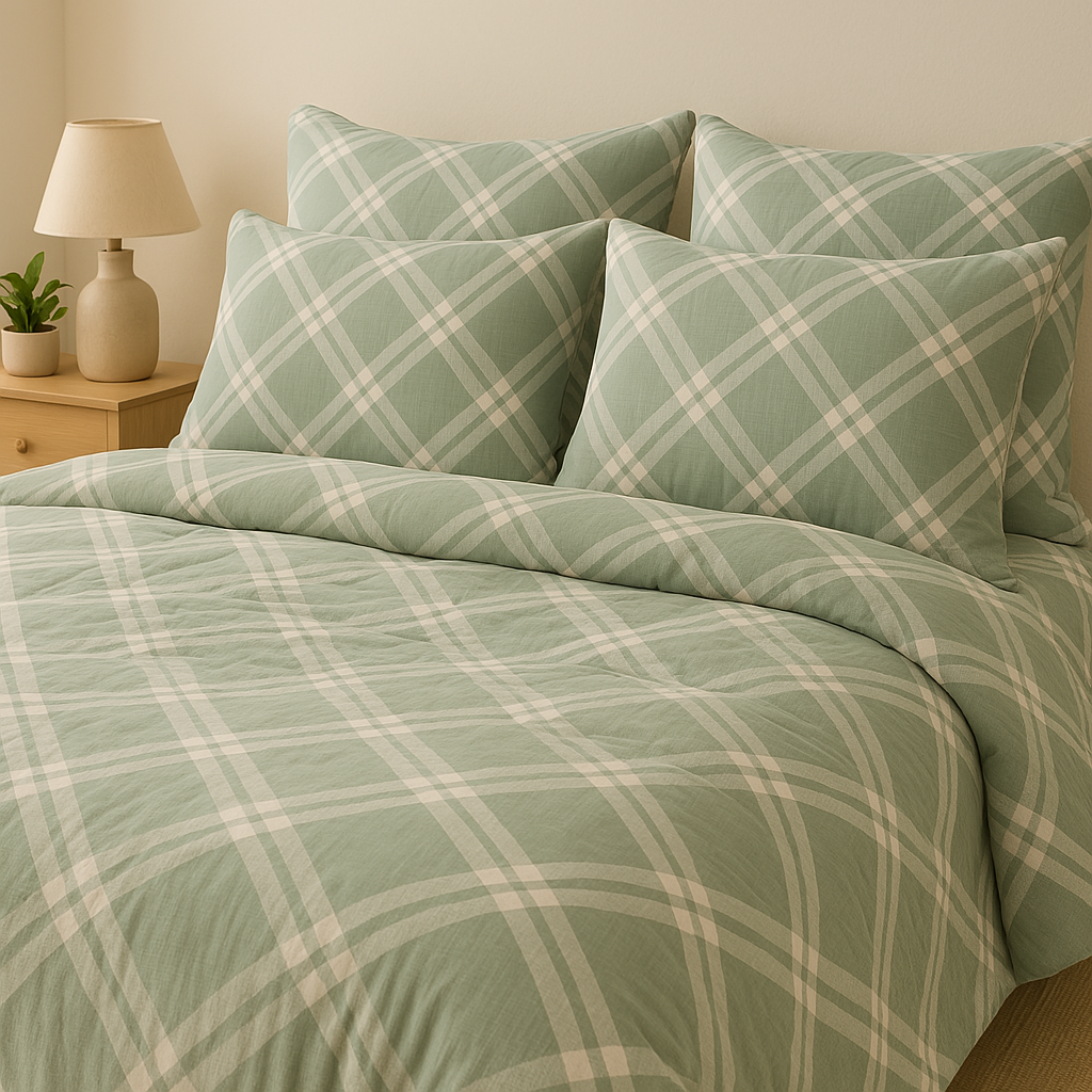 Amber Bedcover - Green Checks