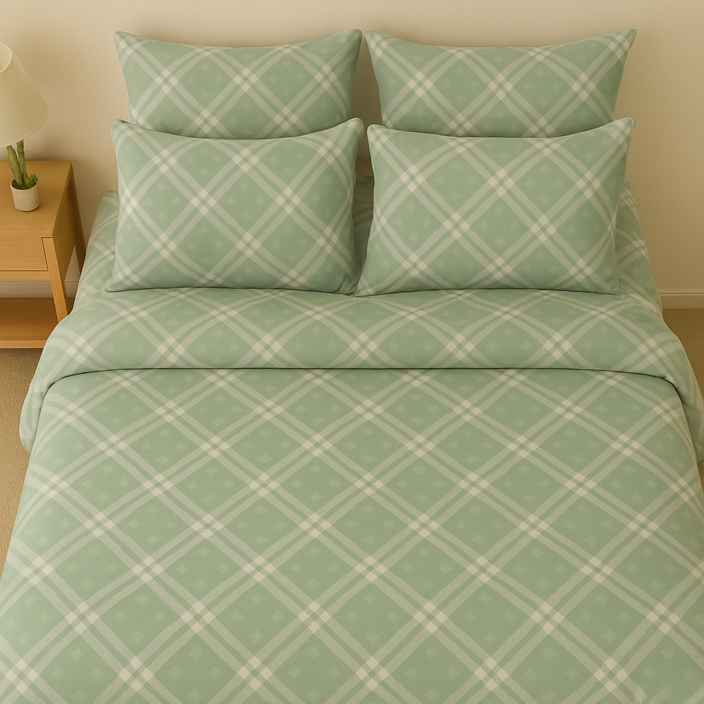 Amber Bedcover - Green Checks
