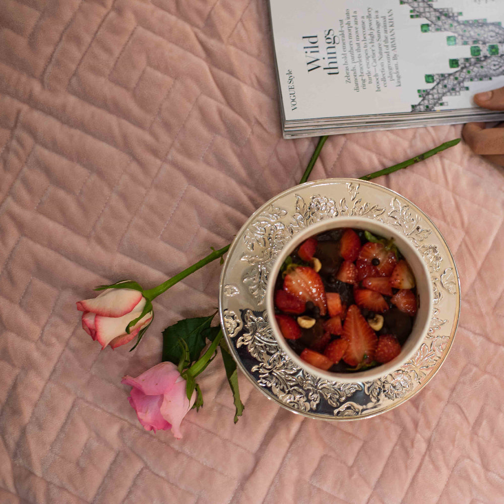 Meridian Velvet Bedcover - Pink