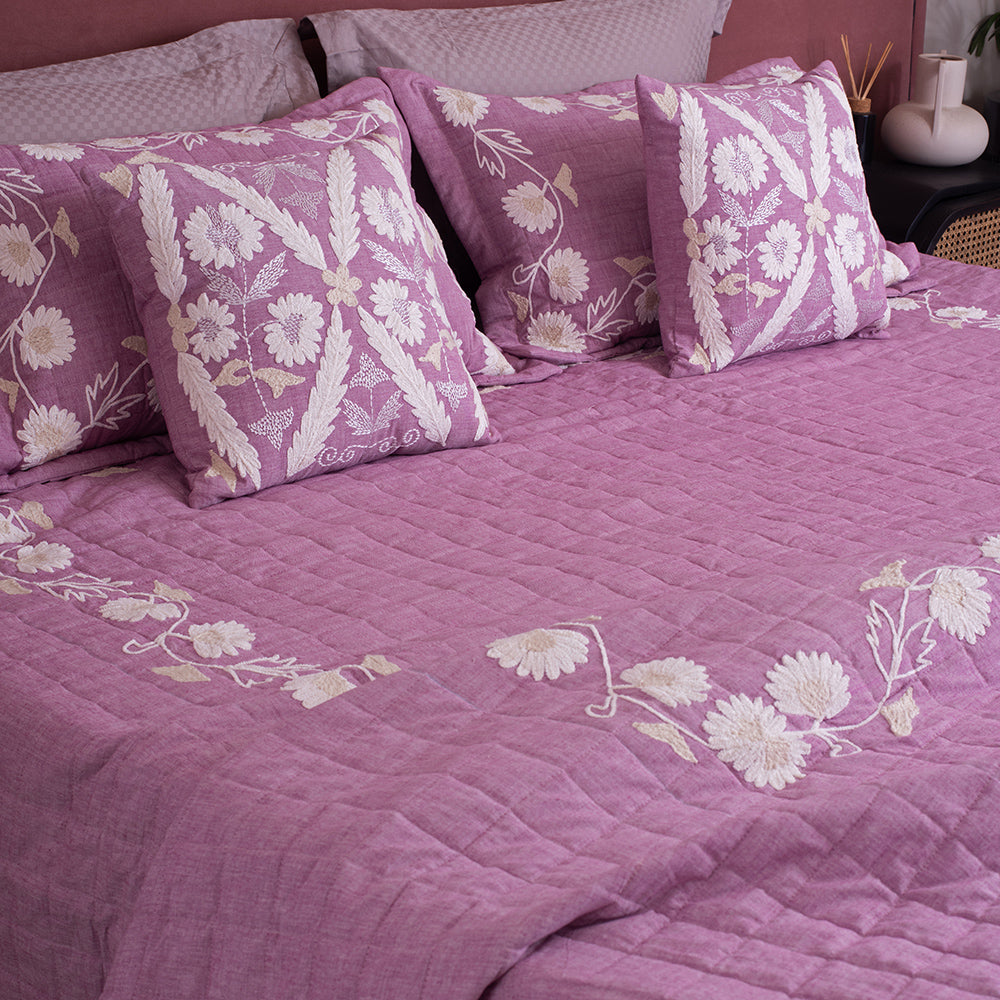 Bailey Bedcover Set- Mauve