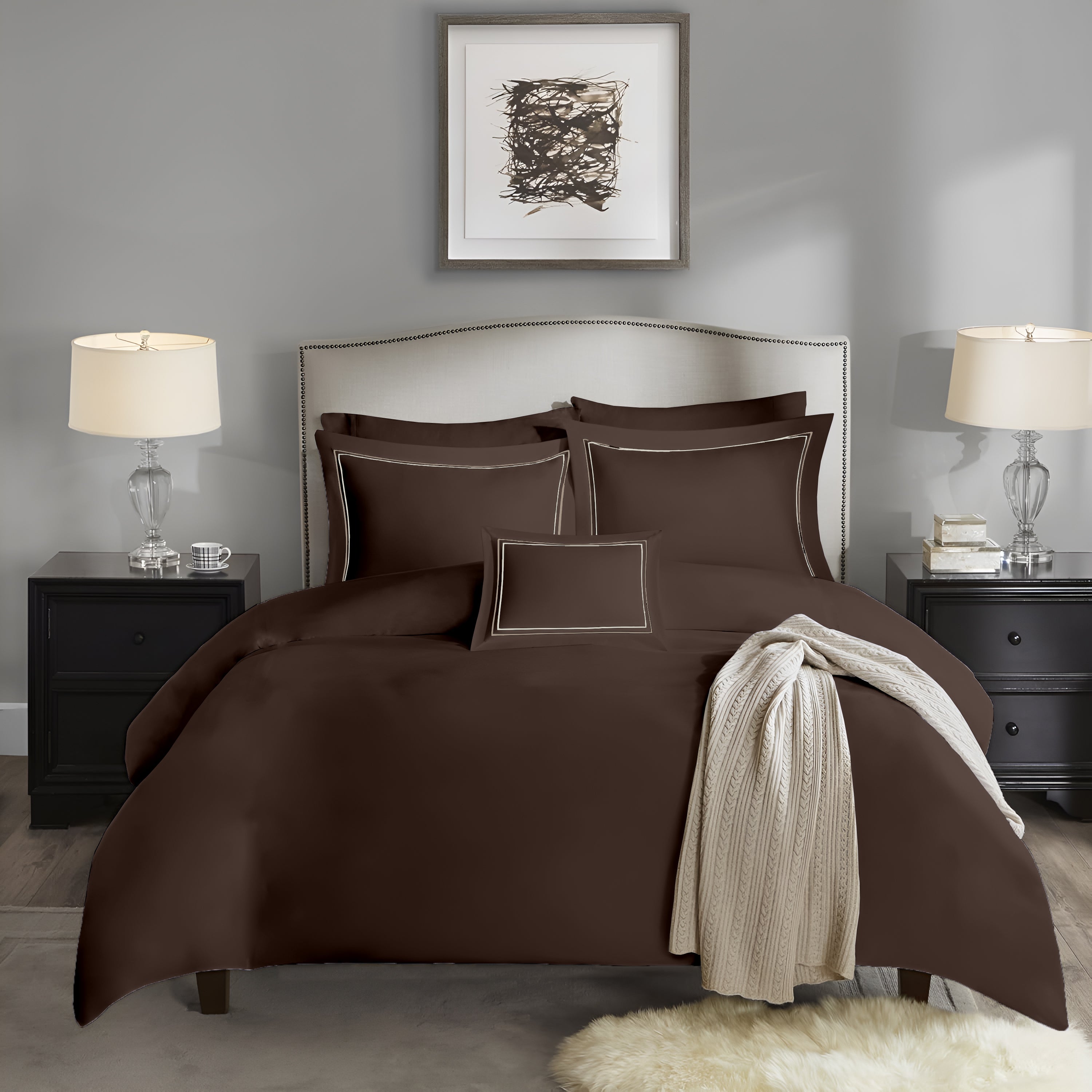 Manhattan Bedsheet Set- Dyed- Mocha