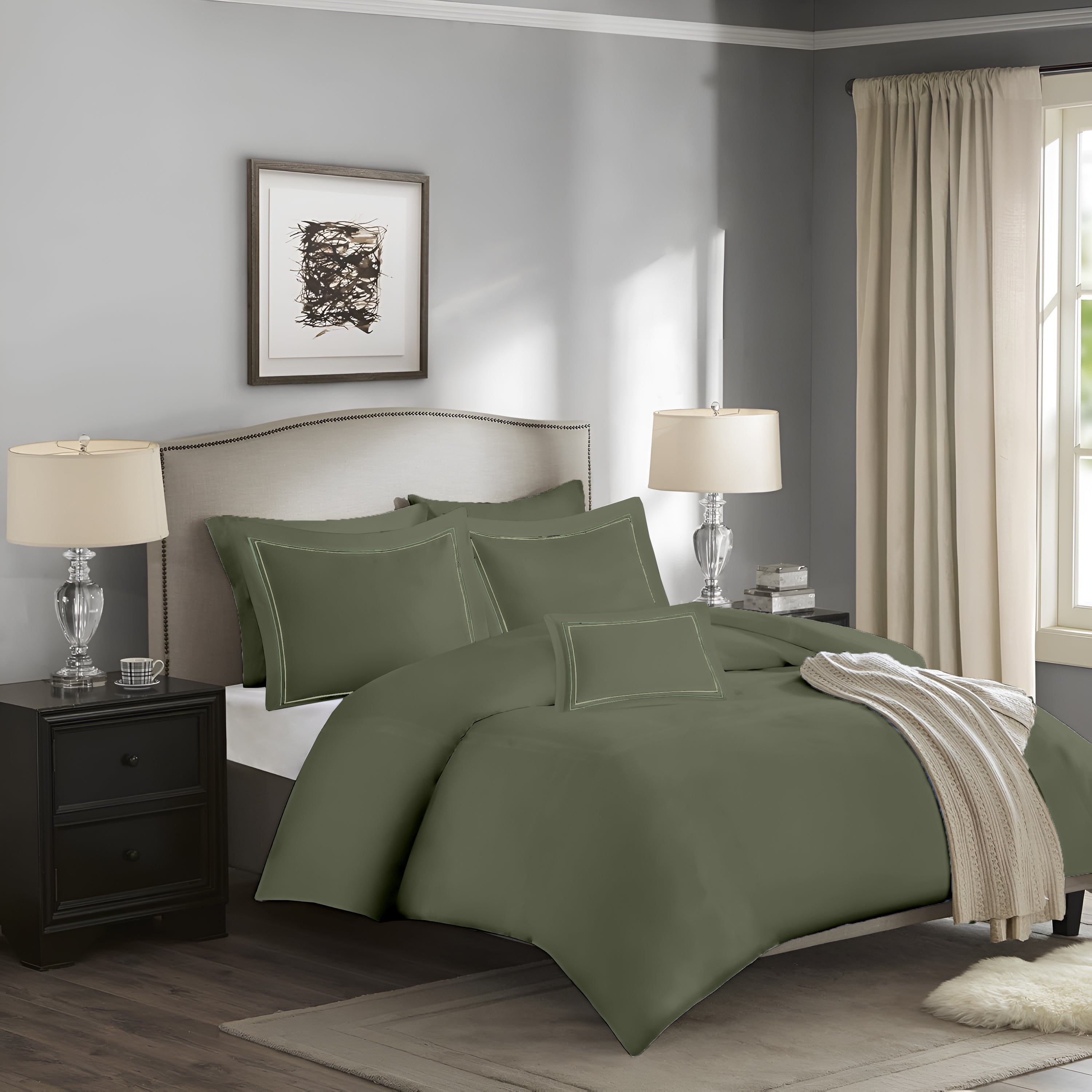 Manhattan Bedsheet Set- Dyed- Seacrest Green