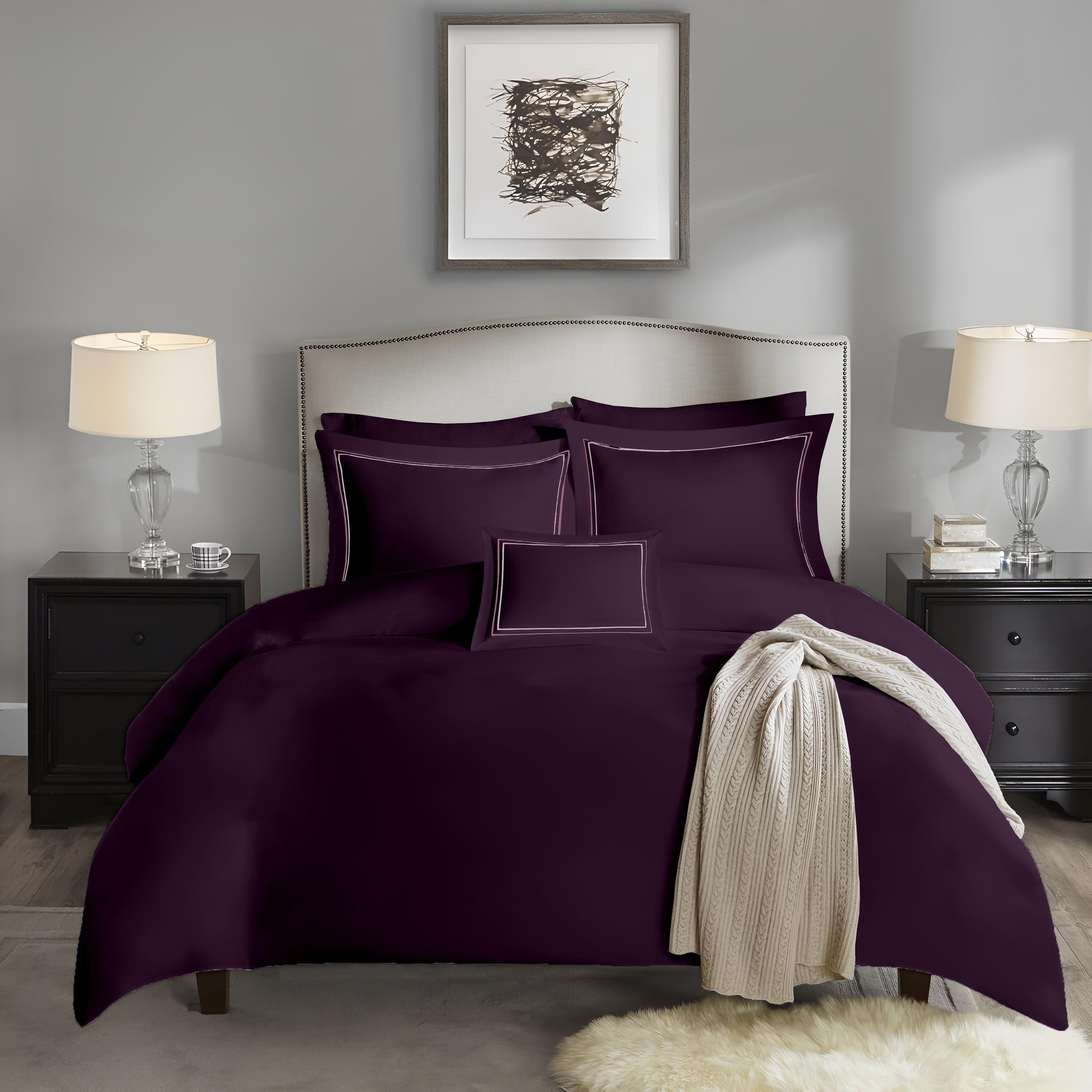Manhattan Bedsheet Set- Dyed- Wine