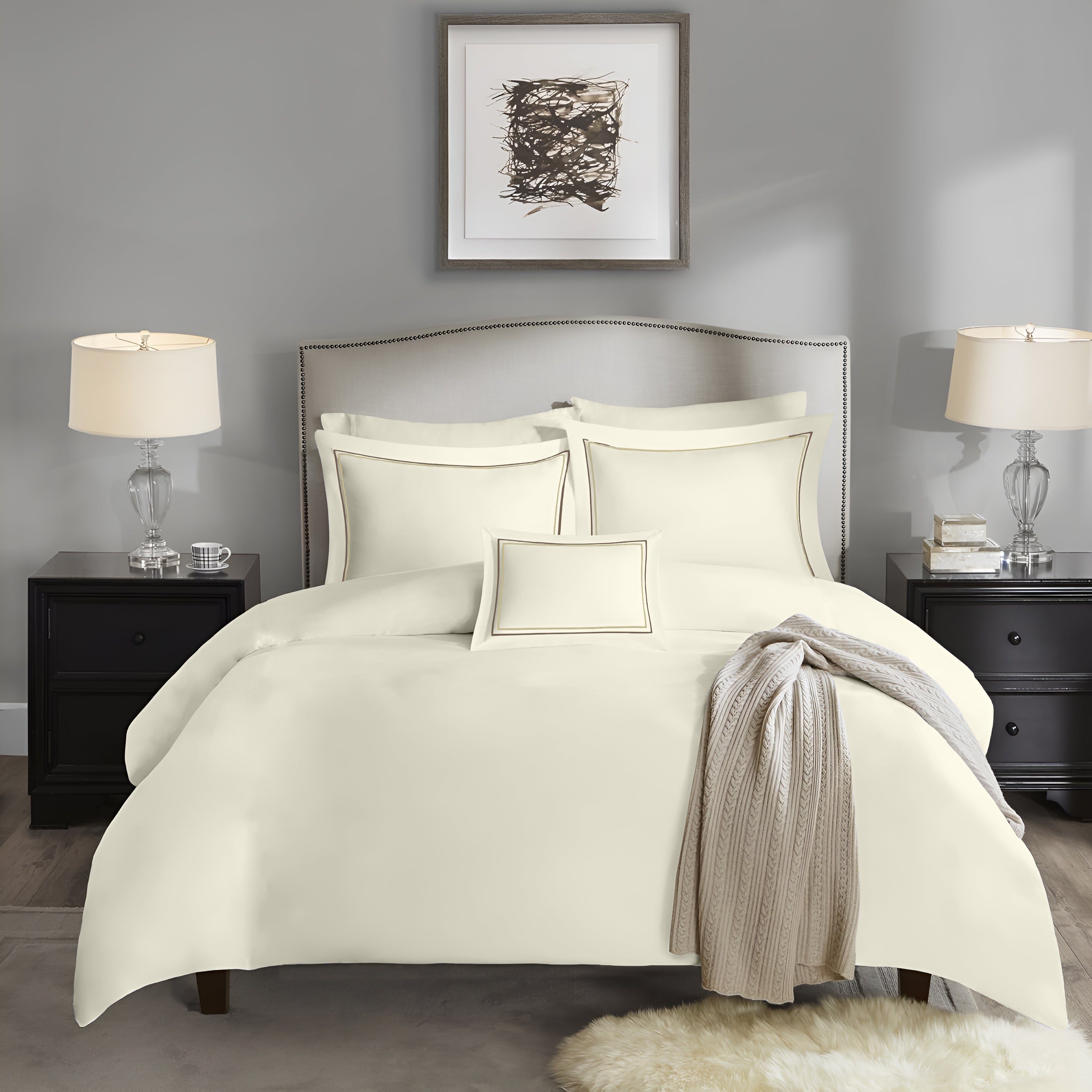 Manhattan Bedsheet Set- Dyed- Eggshell