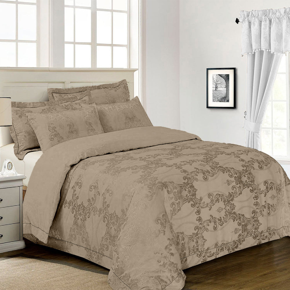 400 TC Parisian Jacquard Bedsheet - Khaki